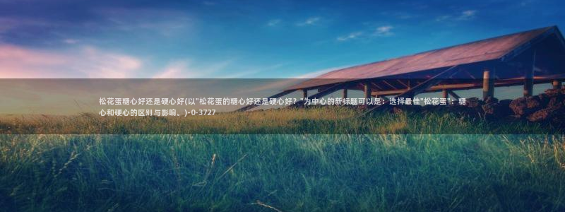 糖心vlog：松花蛋糖心好还是硬心好(以\